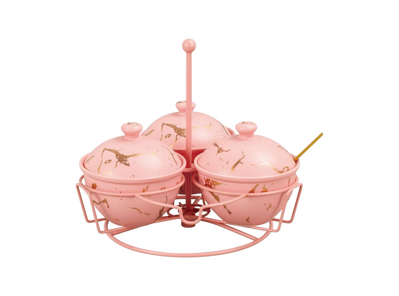 BM715 Pink Tempat Sambal Dengan Motif Marmer